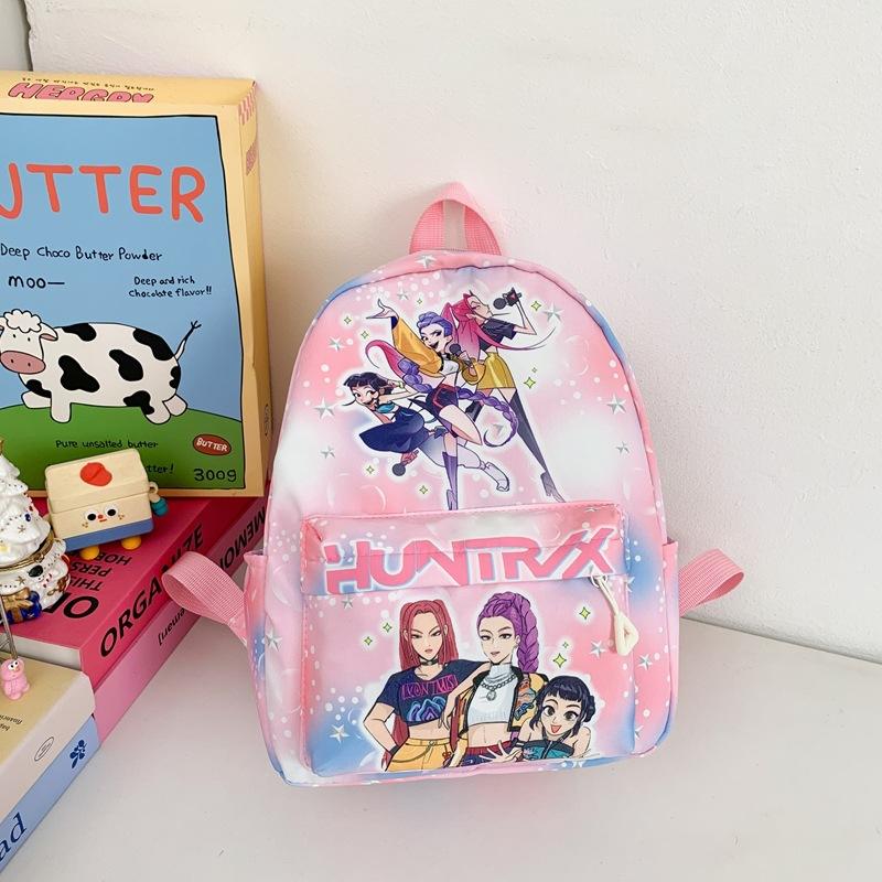 Roze 10-Inch Lichtgewicht Rugzak K D H Rumi Mira Zoey HUNTR/X Saja Schooltas voor Jongens En Meisjes Kleuterschool Moch