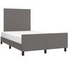 Bed Frame without Mattress Gray 120 x 190 cm Faux Leather