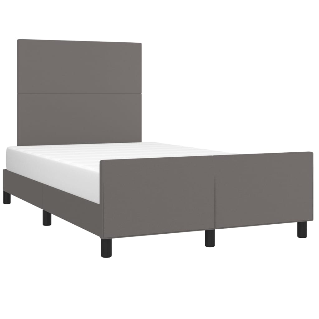 Bed Frame without Mattress Gray 120 x 190 cm Faux Leather