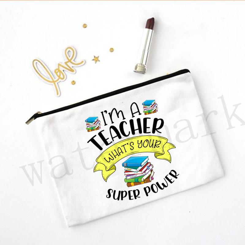 Teacher Pencil Cases School Stationery Supplies Storage Bags Travel Wash Pouch Gifts kawaii Makeup Bag Beat gift for teacher