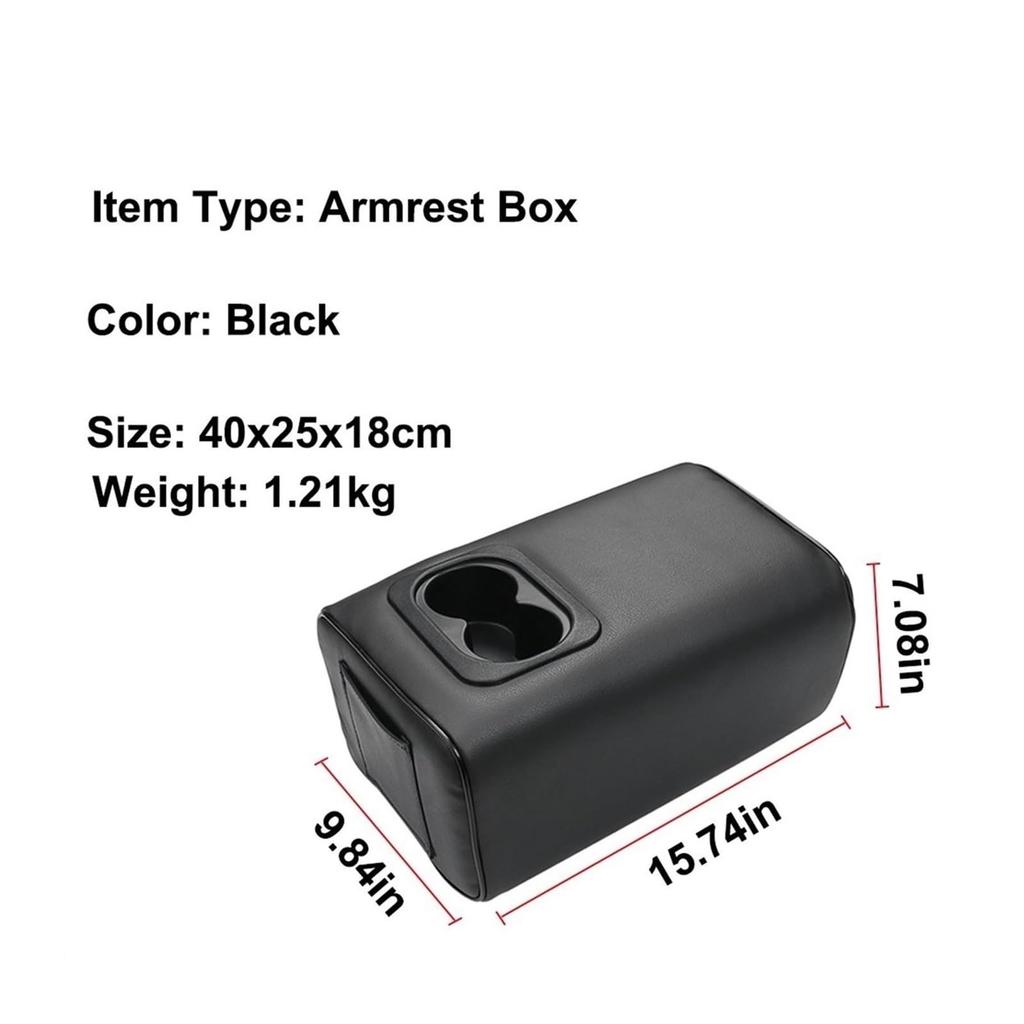 RUMIERW Car Armrest Armrest Cover Armrest Pad Accessories Universal Armrest Storage Box with Cup