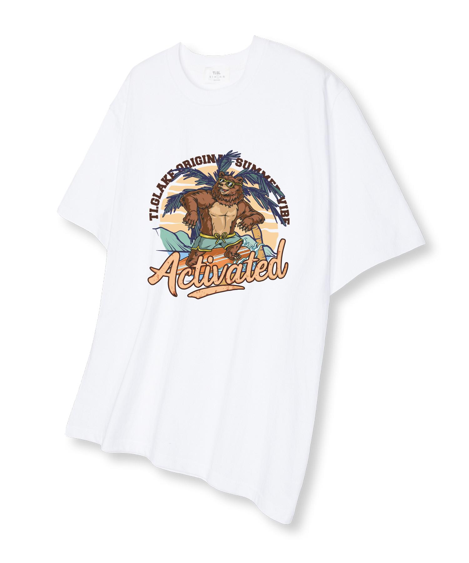 Tee Glake Vintage Summer Short Sleeve T-Shirt White L