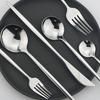 6Pcs One Set Mirror Stainless Steel Cutlery Set Gold Kitchen Tableware Set Knife Fork Spoon Dinner Set Silverware Dinnerware Set