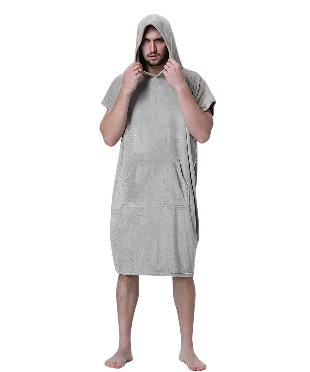 

Мягкое и меняющееся пончо для и с коротким полотенцем, банный халат [Четыре листа], быстросохнущее, для серфинга, сауны, серфинга, карманы, рукава, ткань, (бежевый) бежевый