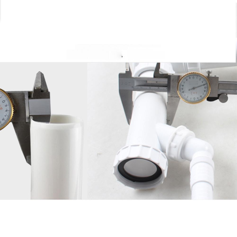 GR012 Double Basin Sink PP White Hard Pipe Groundwater Connection Left Right Adjustable Drain Kit Utility Laundry Wash Station