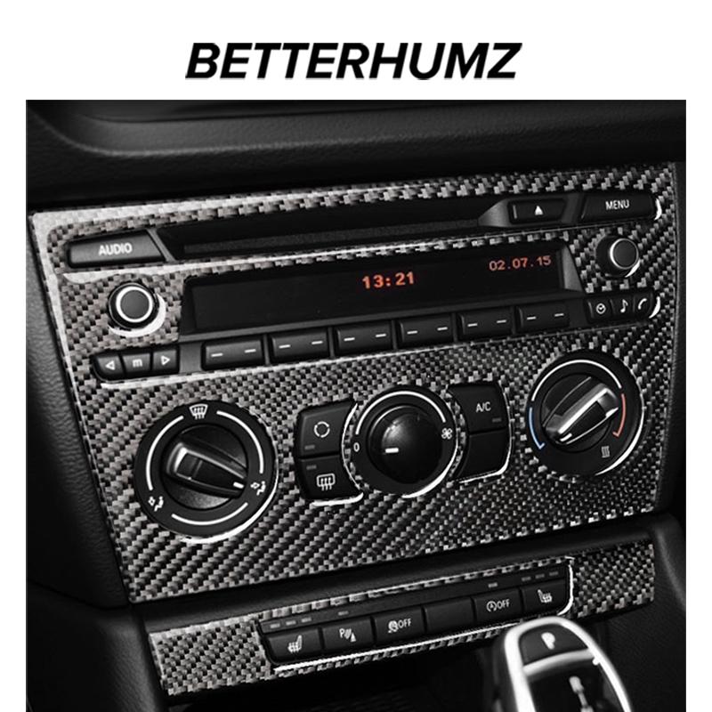 For BMW X1 E84 2011-2015 Carbon Fiber Center Console Gear CD Door Panel Trim Sticker Decoration Car Interior Tuning Accessories