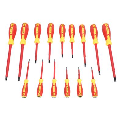 Set di 15 Cacciaviti da Elettricista Isolati 1000V Cromo Vanadio Professionale Elettrico
