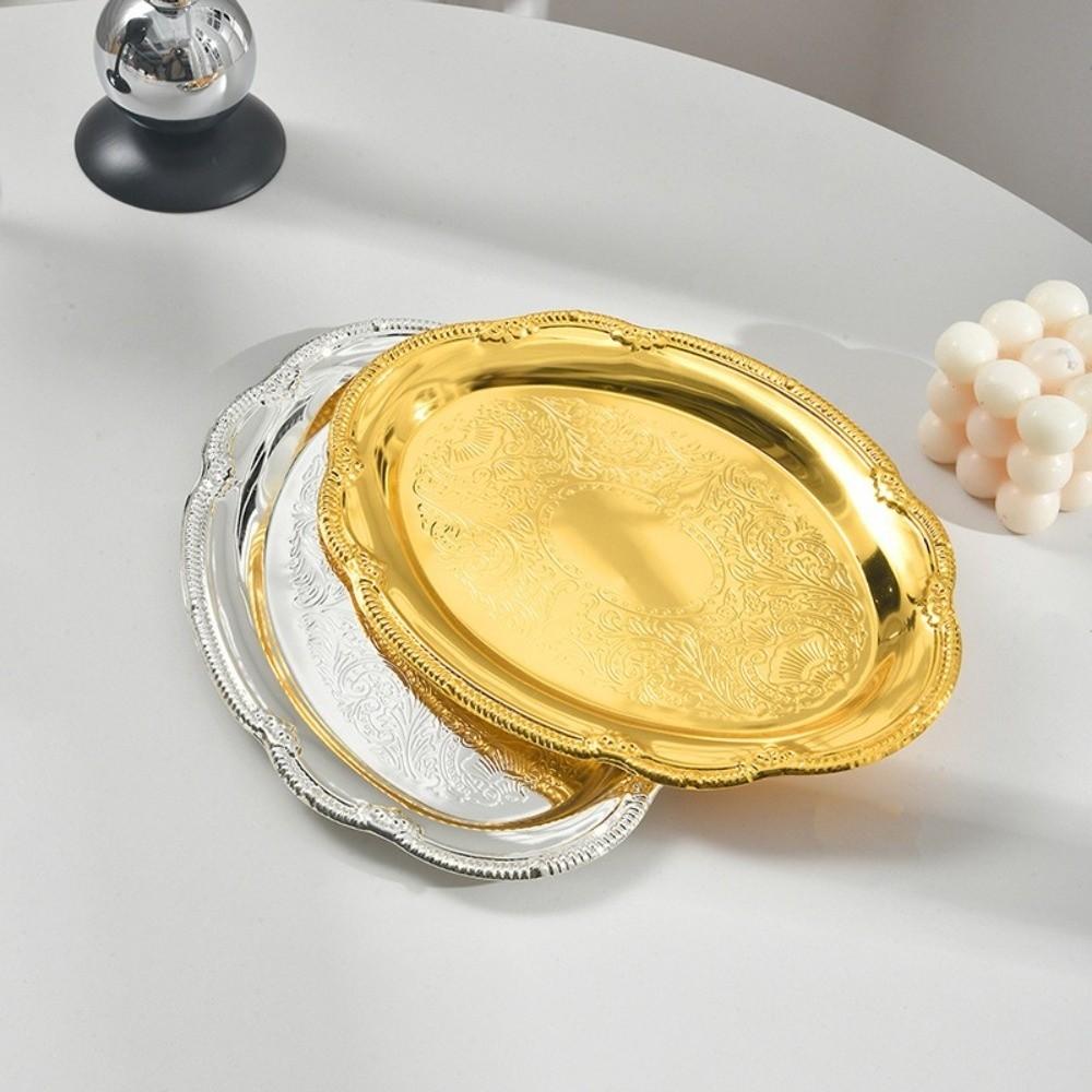 2 Sizes Serving Trays Retro Storage Dish Elegant Oval Plate Home Decor
