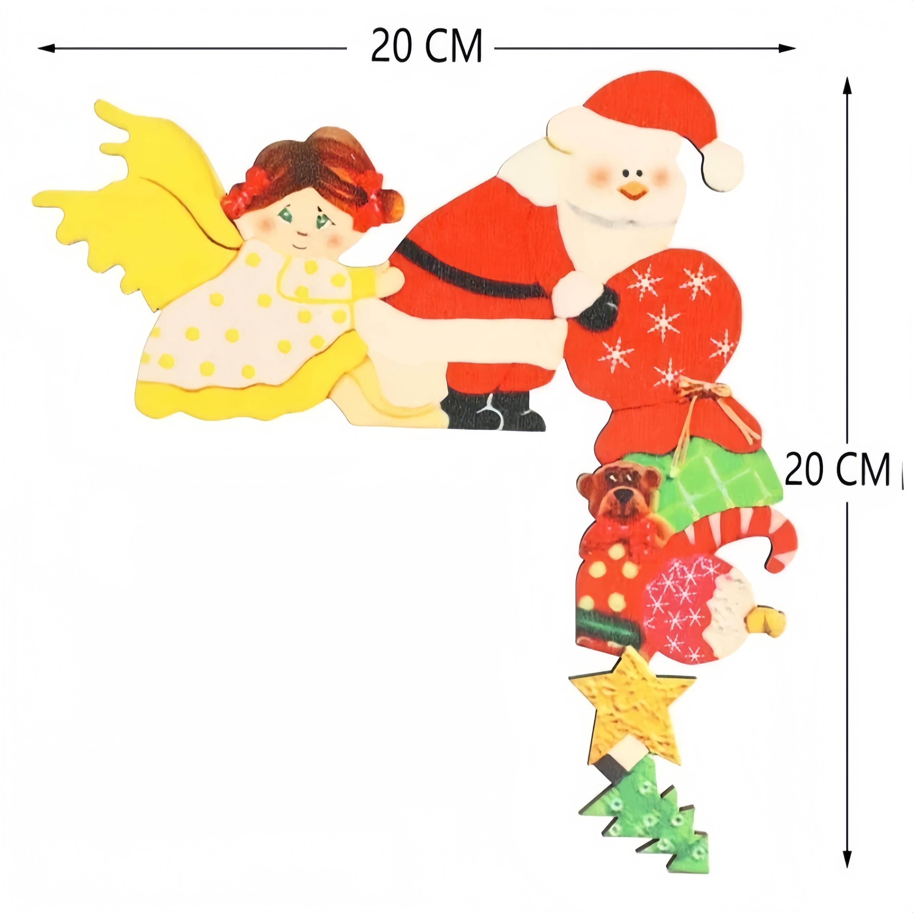 

Рождественское украшение дверного проема Санта Клаус Лось Деревянные рождественские украшения для дома