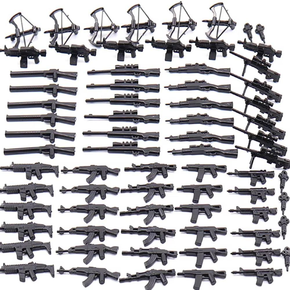 25/50/100ks Vojenské zbraně SWAT Zbraň Dělo Voják Armáda Policejní klobouk Stavebnice Figurka Příslušenství Modelové kostky DIY Hračka