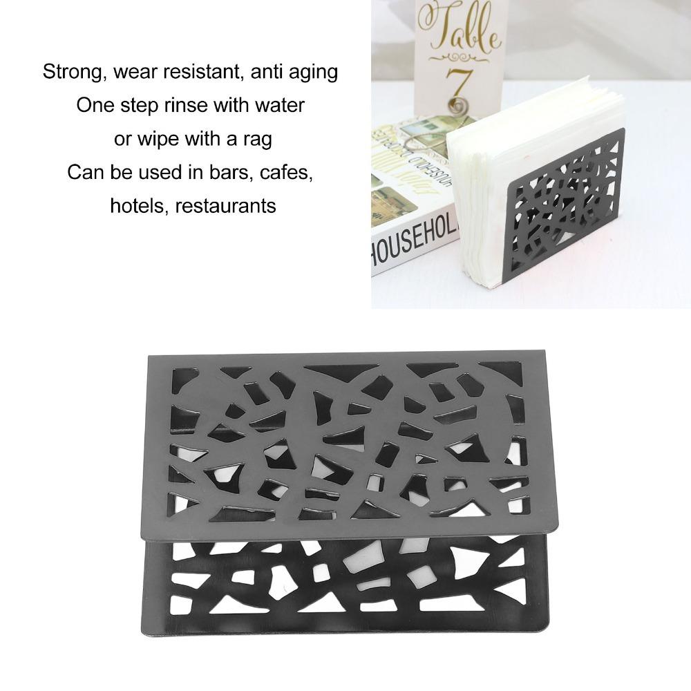 Glossy Edge Metal Napkin Holder Stable Base Stainless Steel Napkin Holder Dining Table