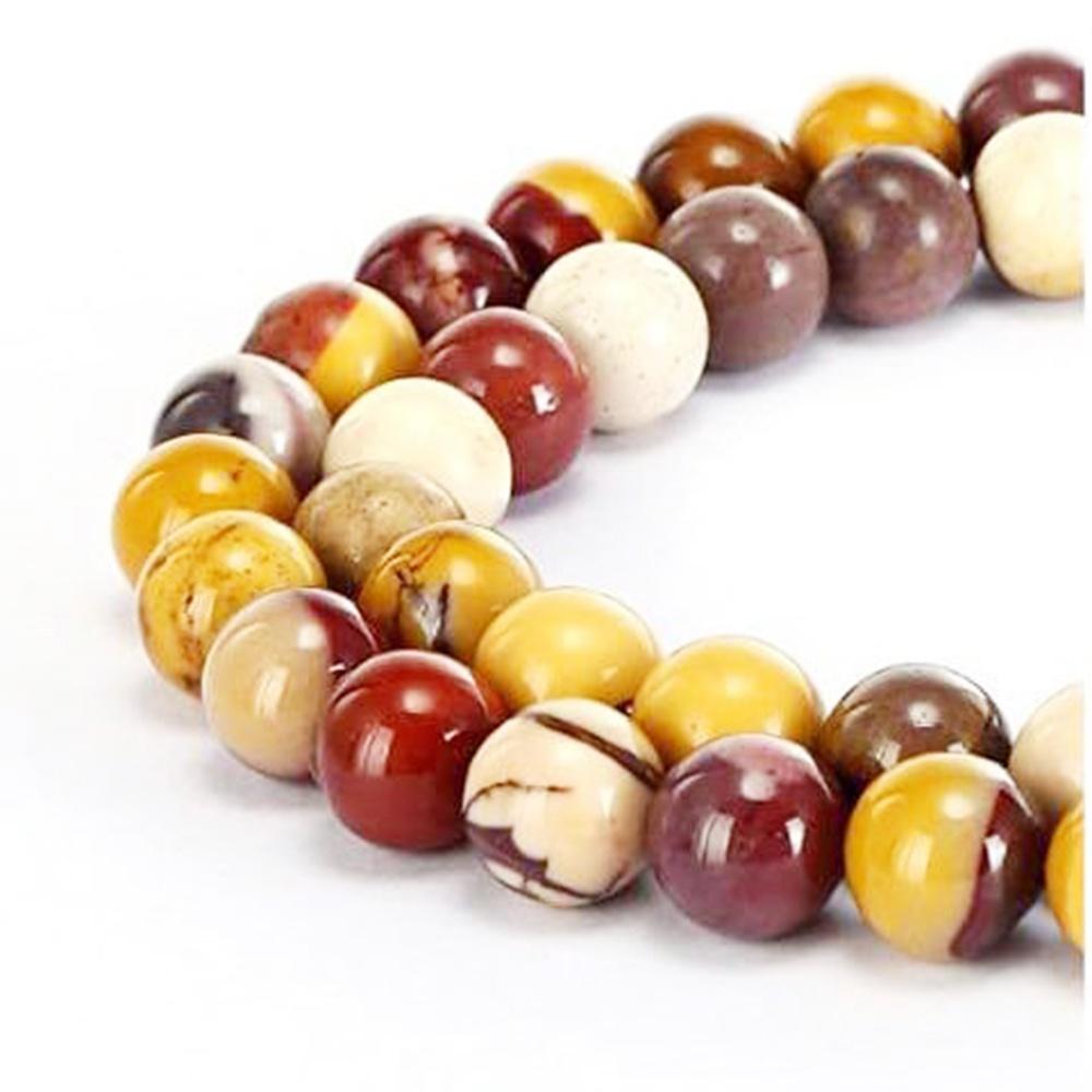Mookaite Stone Natural Round Beads 15"Strand Smooth Loose Spacer Beads 4/6/8/10/12mm for Jewelry Making DIY Bracelets Accessories