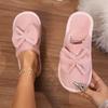 Fashion Women's Bow Slippers Fall Winter Indoor Bedroom Floor Lightweight and Comfortable&Soft Warm Slippers for Home