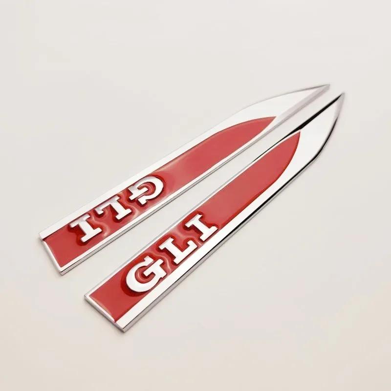For VW VOLKSWAGEN 2026 New 1Pairs 3D Metal Car GLI Logo Letters Front Side Fender Badge Emblem Sticker For VW Sagitar Jetta GLI