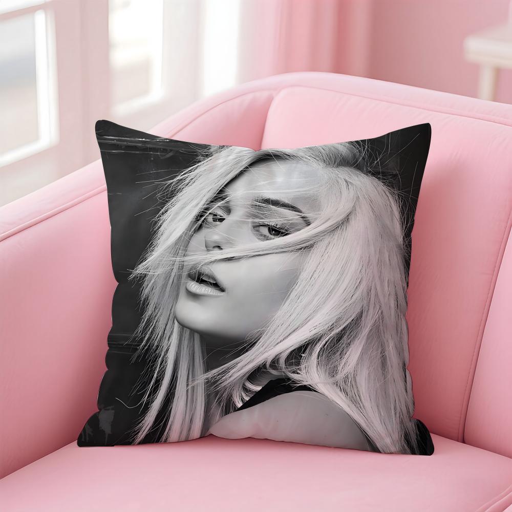 Pop American Singer BBebe Rexha Cushion Cover Pillowcase Short Plush Invisible zipper Room Sofa Cushion Cover