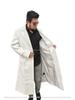 Handmade Formal Casual Workwear Stylish White Men Genuine Leather Trench Coat