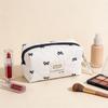 Airfriend Cosmetic Bag With Bows Large Soft Cosmetic Toiletries Pouch Cotton Cosmetic Bag Quilted Woman Makeup Bag Travel Pouch