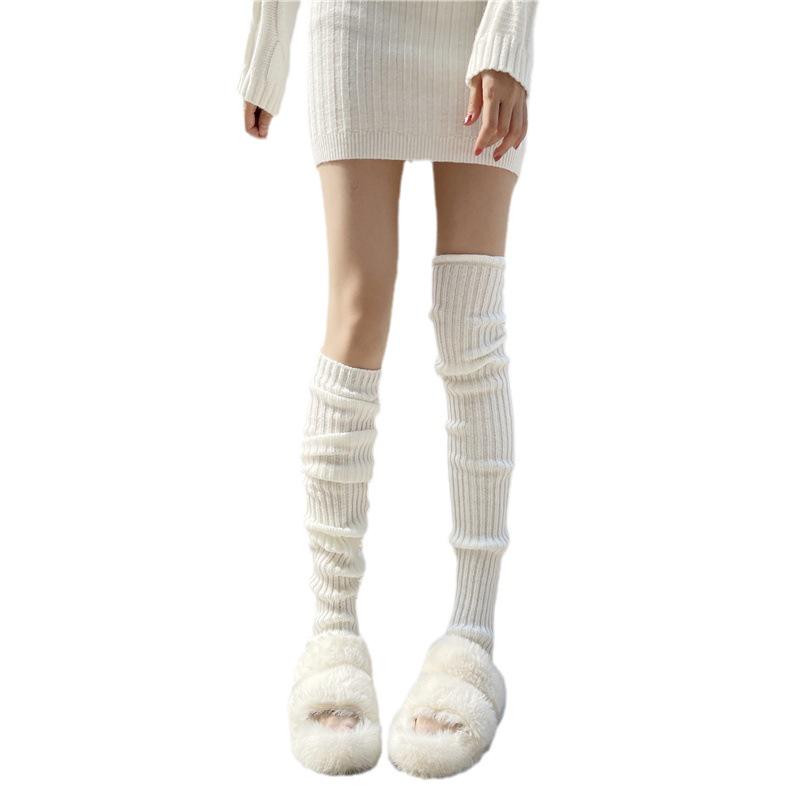 JK Spicy Girl Extra-Lange Gestrickte Beinwärmer - Dicke Warme Überknie-Socken für Damen für Herbst & Winter