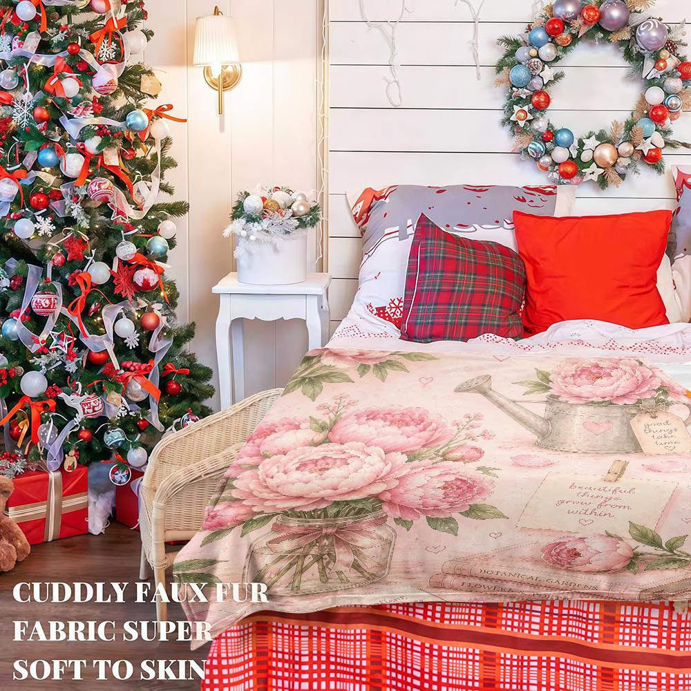 Minimal Floral Solid Color Thick Lightweight Extra Warm Travel Blanket Ideal Christmas Halloween Gift for Women Men Kids