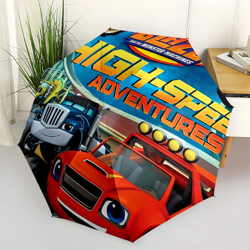 

Blaze, Monster Machines Automatic Opening and Closing, 8 rib Structure Portable Umbrella, Suitable for Men and Women in All Seasons Perfect