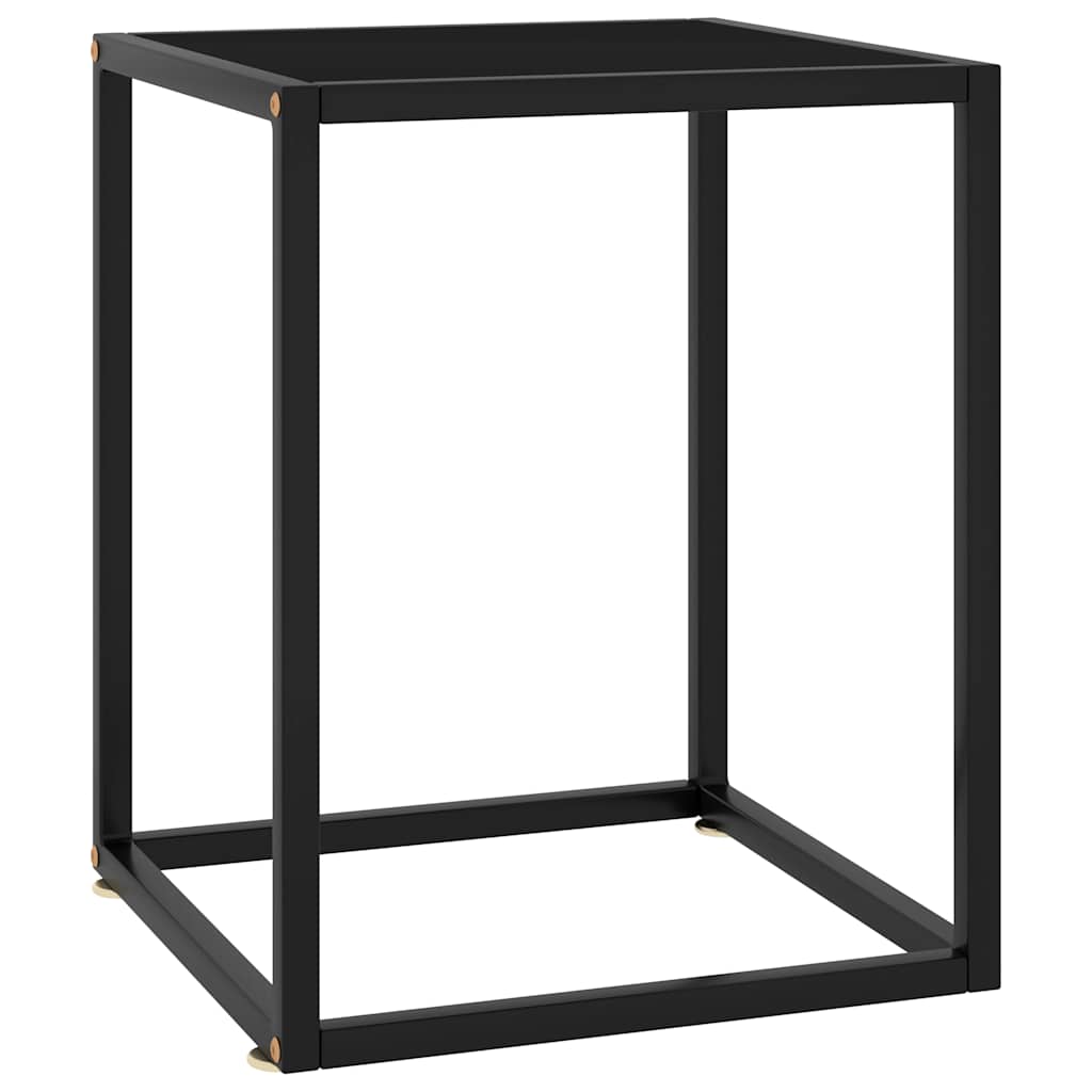 Black Coffee Table with Black Glass 40 X 40 X 50 Cm