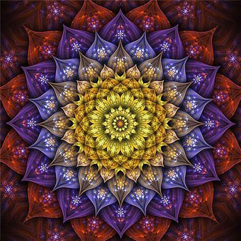 

Полный круглый пейзаж из смолы, алмазная живопись, цветок Мандала, сделай сам, алмазная вышивка, картина из страз, подарок ручной работы Full Round 20x20CM