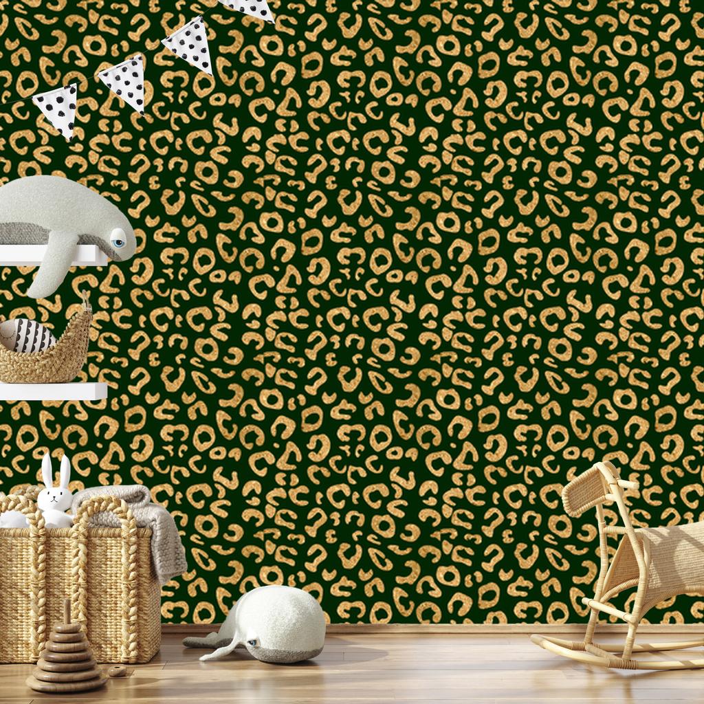 Bottle Green Leather Wallpaper, 50x1000