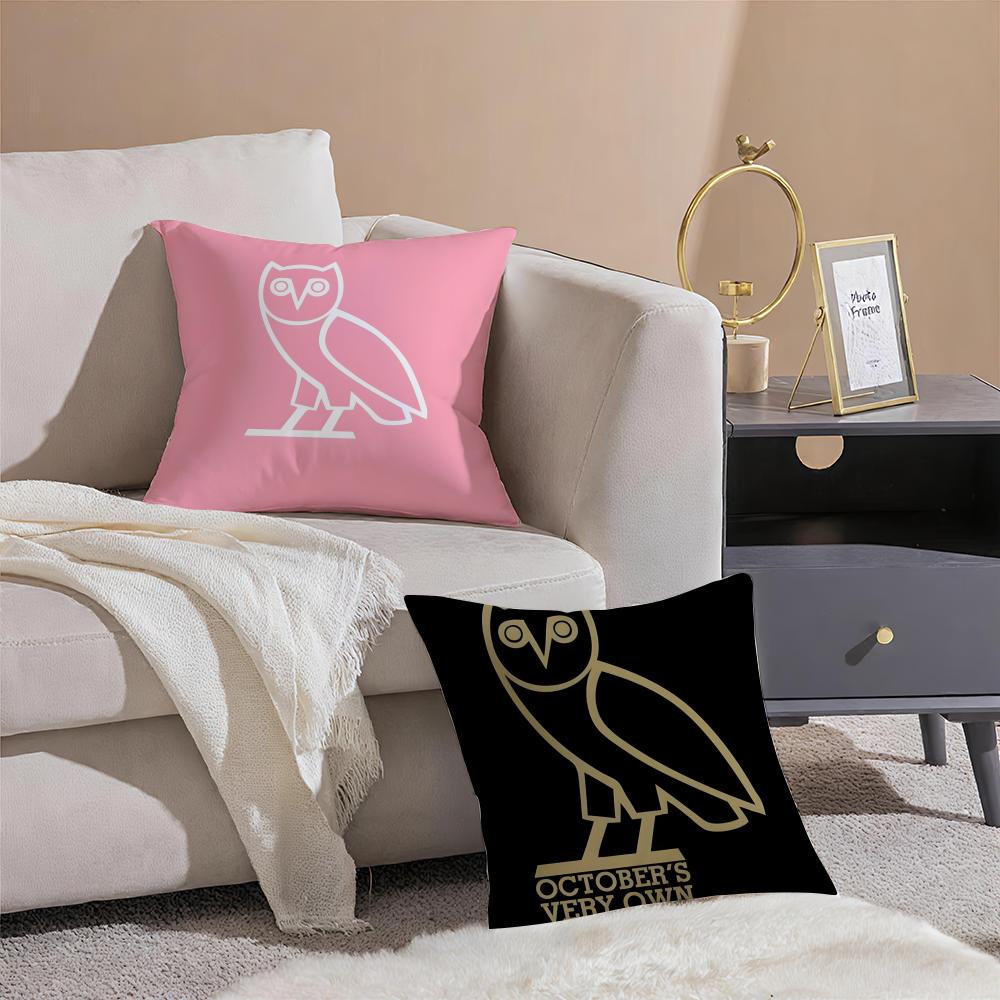 Octobers Very OwnO Owls OVO Cushion Cover Pillowcase Short Plush Invisible zipper Room Sofa Cushion Cover