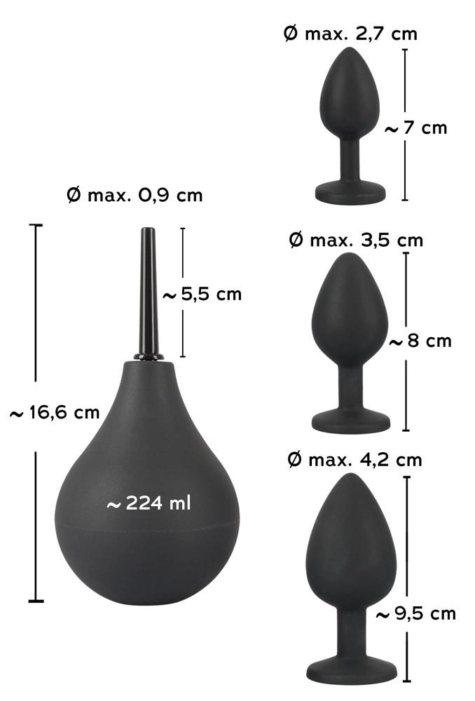 Black Velvets - 4-Piece Anal Shower Set