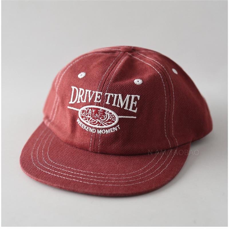 Fashion Hat autumn new retro letter embroidered flat-brimmed hat simple niche versatile sunshade casual baseball cap for men and women