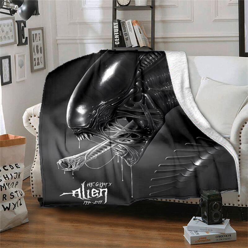 Alien Flannel Blanket Soft Warm All-Season Throw, Design for Camping, Car Travel, Hiking Sofa, Bed, Office Perfect Gift for Parties