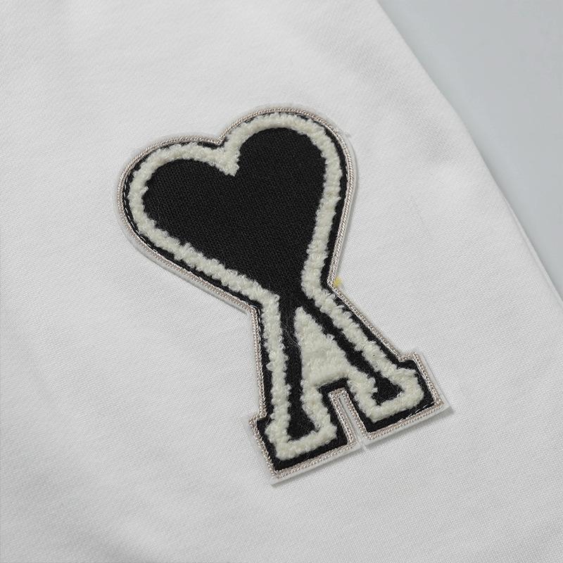 Ami Women's Heart Embroidered Casual Summer Sweatpants - Classic Straight-Leg with Drawstring