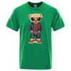 Cowboy Ted Bear With Hands In Pockets Men T Shirts Loose Summer Streetwear Casual Tee Clothes T-Shirts Cotton Breathable Tops