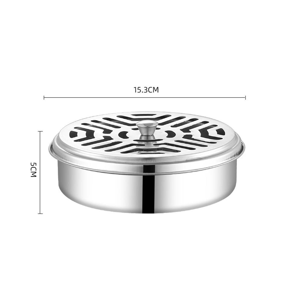 5-1PC Stainless Steel Mosquito Coil Holder Anti Mosquito Spiral Box with Lid Mosquito Coil Burner for Living Room Bedroom Decor