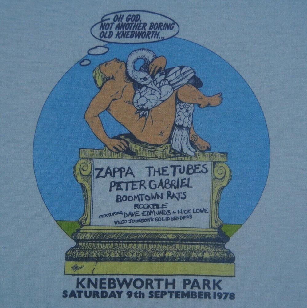 1978 Frank Zappa Nick Lowe Peter Gabriel Shirt Blue Unisex S-5XL Unisex T-Shirt XXL