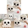 Cartoon Skull Cushion With Plush Cover For Halloween Party Decor And Home Use