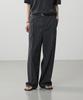 ASP Striped Single-Pleat Wide Slacks - Charcoal Gray