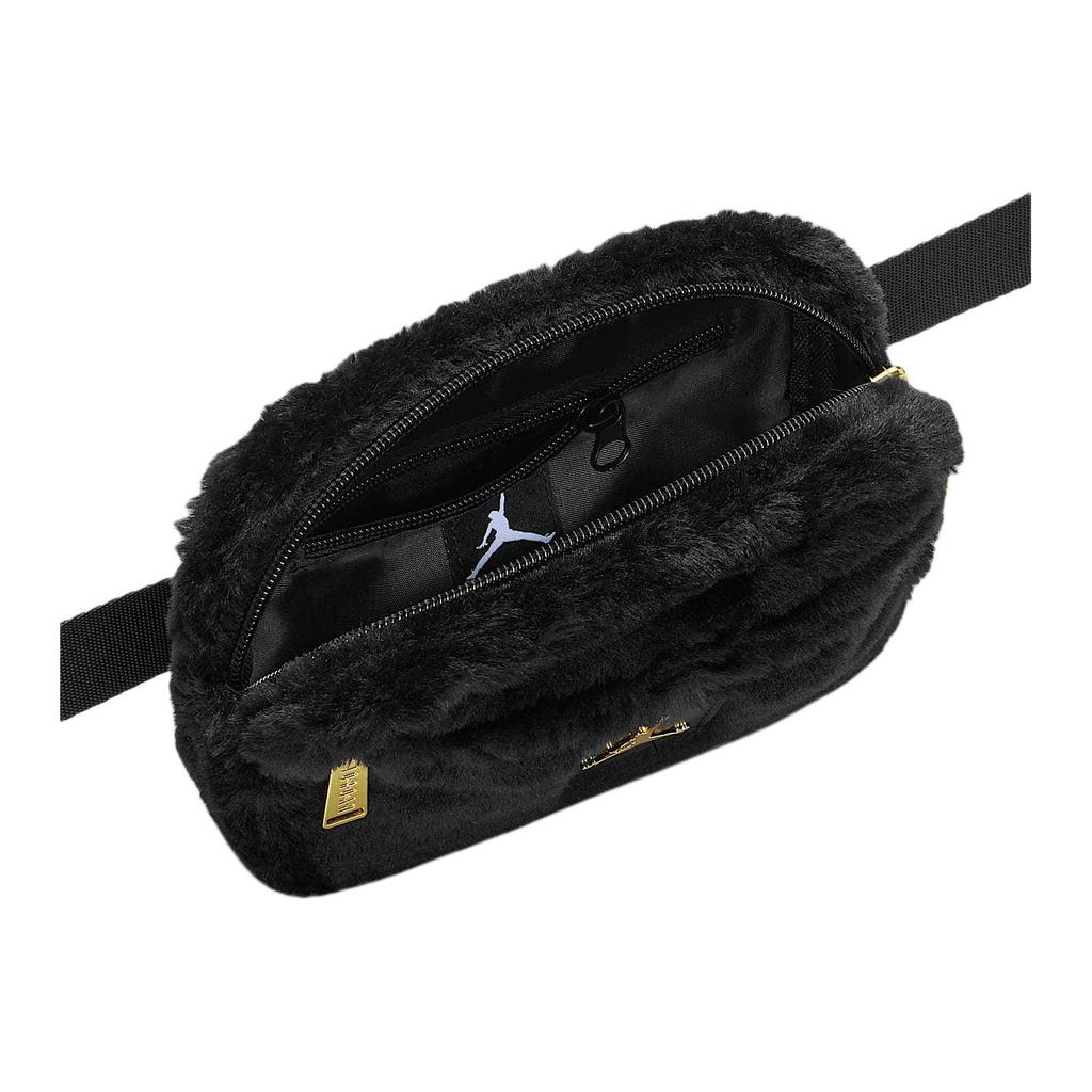 Jordan Logo Zip Closure Polyester Shoulder Crossbody Bag Women Bags Black Gold HV8005-010