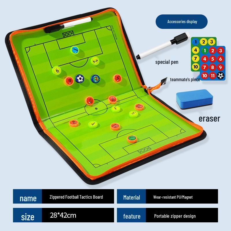 Magnetyczna tablica coachingowa zapinana na zamek błyskawiczny: Taktyczna tablica do piłki nożnej i koszykówki z markerami