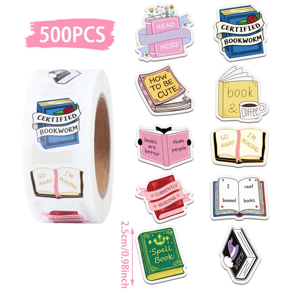 

Bookish Stickers Happy Birthday Party Decorations Kids Favors Notebook Labels Phone Gift Bottle Stickers Baby Shower Supplies 2.5CM