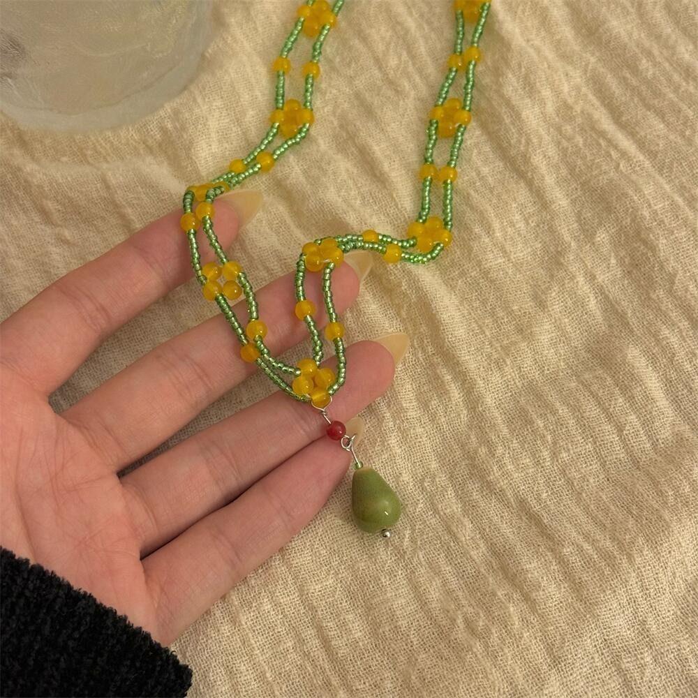 Jewelry Accessories Clavicle Chain New Chinese Style Ceramics Pendant Necklace  Birthday Gift