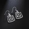 Square Circle 925 Sterling Silver Earrings Elegant Jewelry For Lady Women Girls Fashion Party Wedding Gifts