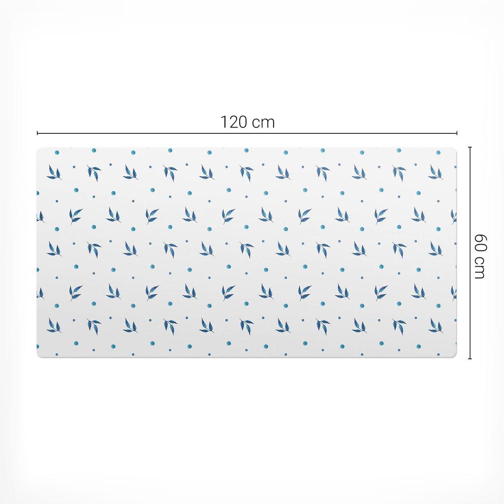 Mata Dekoracyjna Na Stół Z Nadrukiem Premium Liście I Kropki 120X60 Cm
