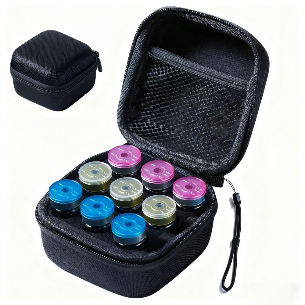 New Design with Hand Strap Insulin Storage Box Space-Saving Design EVA Protection Box 9 Slots Black Storage Container