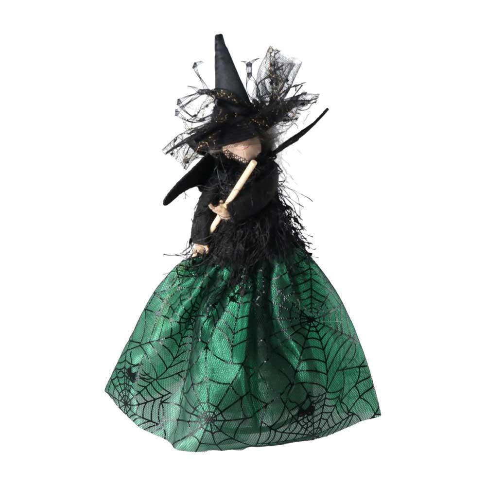 

High Quality Haunted House Doll Witch Halloween Witch Doll Cute Decorate Props зелений