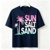 Sun Salt Sand Palm Tree Summer Travel T Shirt Unisex Beach Graphic Vacation Tee