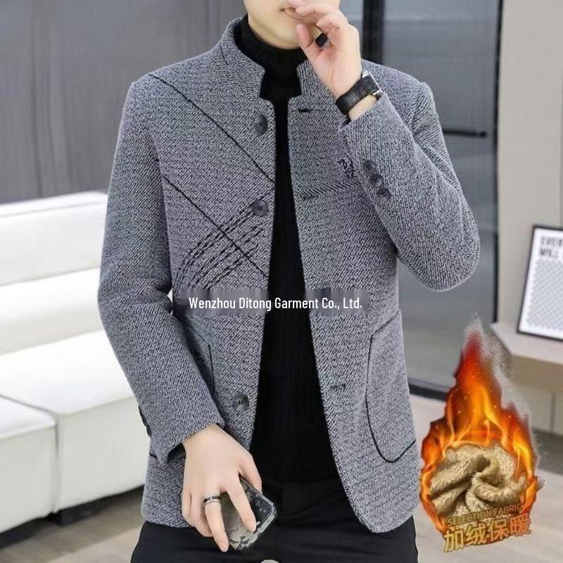 Men's High-Quality Stand Collar Casual Suit Jacket for Autumn