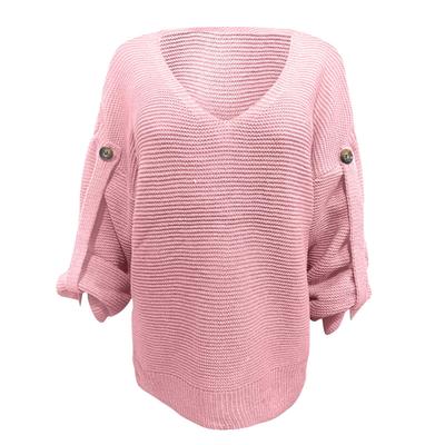 Women s Fashion Casual Pullover Long Sleeve Top and Winter Long Sleeve V-Neck Sweater S
