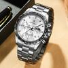 POEDAGAR Luxury Sport Watch For Men Waterproof Luminous Date Chronograph Man Wristwatch Stainless Steel Men's Quartz Watches
