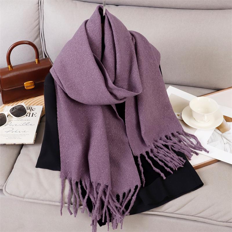 New Winter Scarf For Women Long Warm Cashmere Scarves Hijab Solid Lady Shawl Wrap Female Pashmina Bandana Head Scarfs
